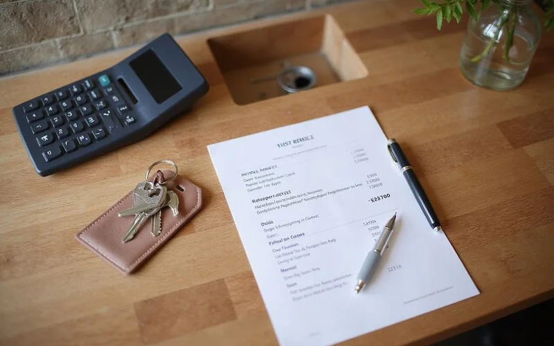 Ledger-style infographic: base rent plus required fees equals true monthly