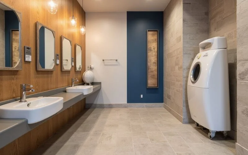 Pet wash station in a bright new apartment amenity room