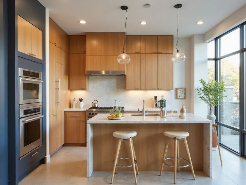 Bright first-generation apartment kitchen in a new Fort Worth building